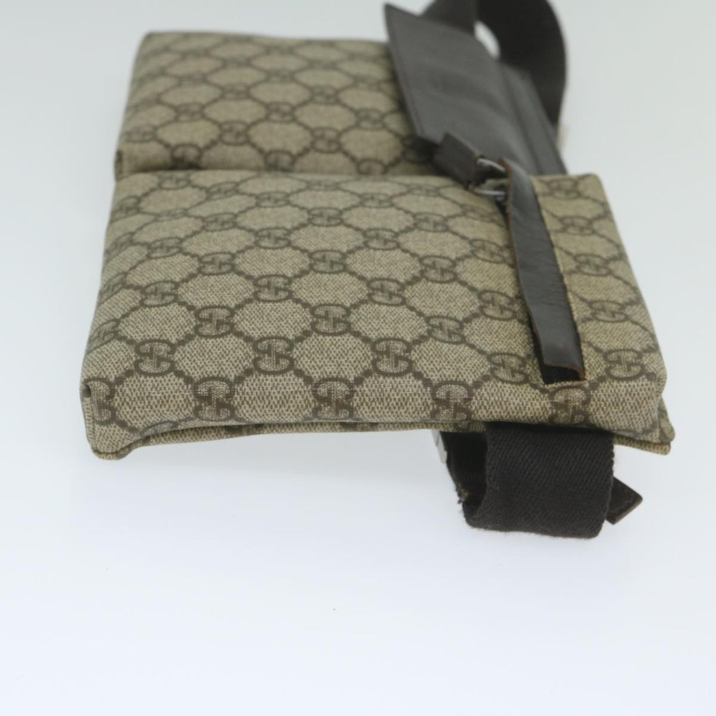 GUCCI GG Supreme Waist bag PVC Leather Beige 28566 yk9547