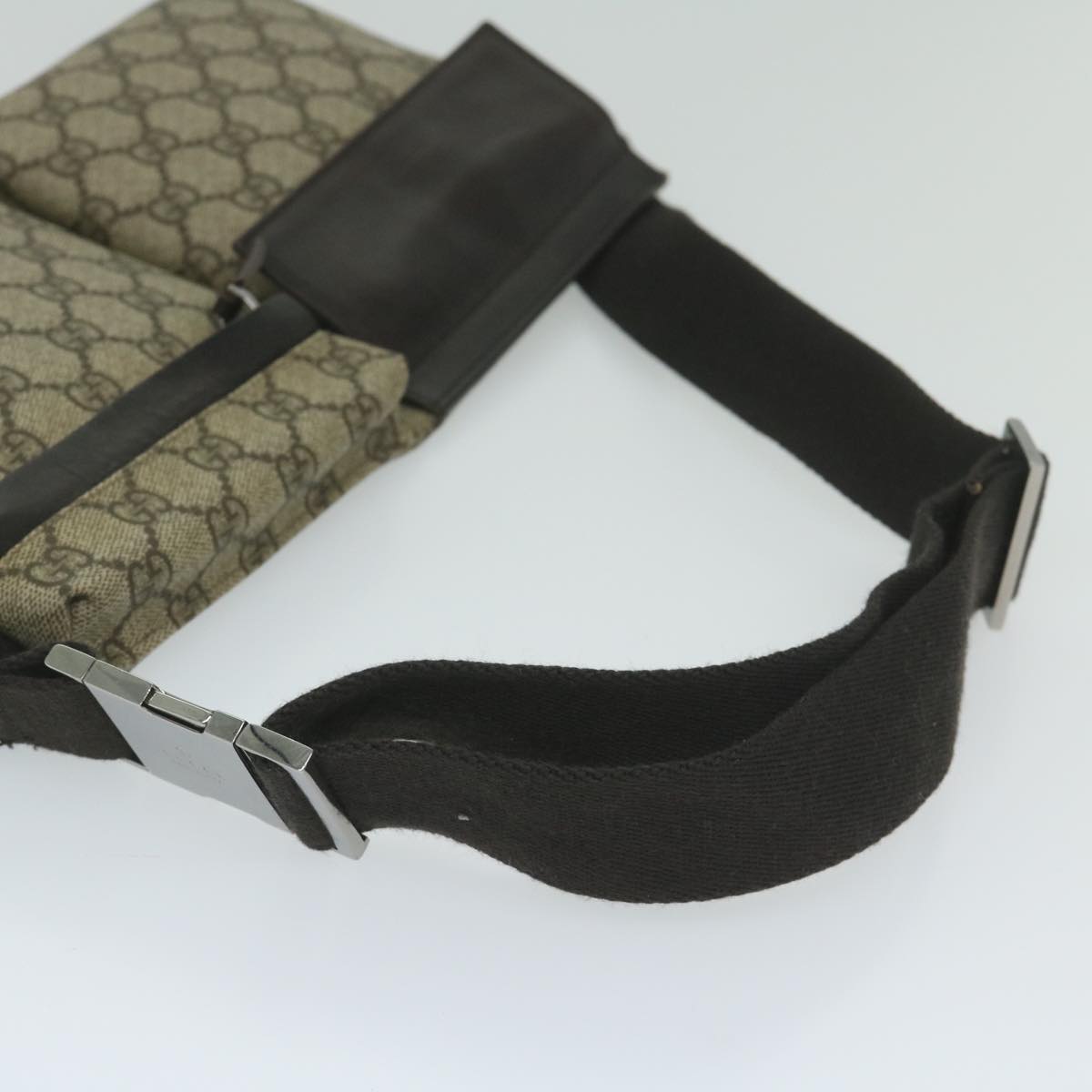 GUCCI GG Supreme Waist bag PVC Leather Beige 28566 yk9547