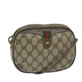 GUCCI GG Supreme Web Sherry Line Shoulder Bag Beige Red 156 02 066 yk9564
