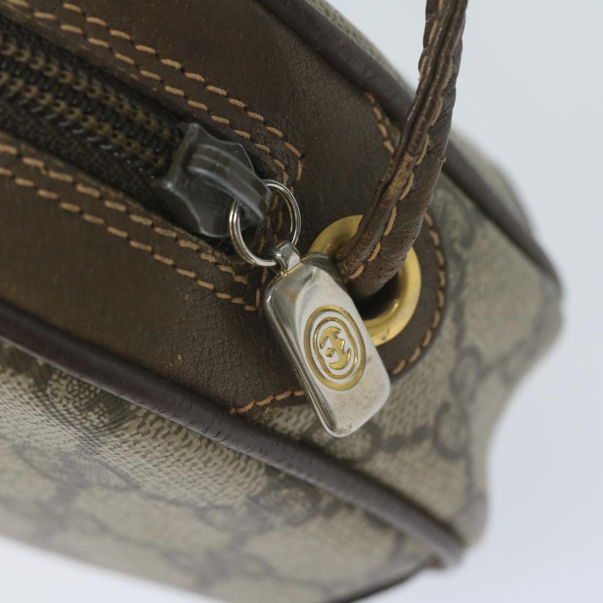 GUCCI GG Supreme Web Sherry Line Shoulder Bag Beige Red 156 02 066 yk9564