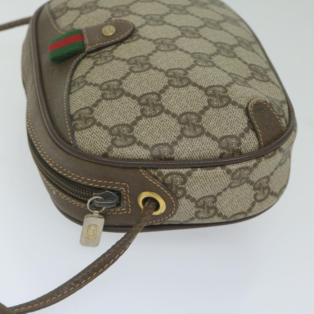 GUCCI GG Supreme Web Sherry Line Shoulder Bag Beige Red 156 02 066 yk9564