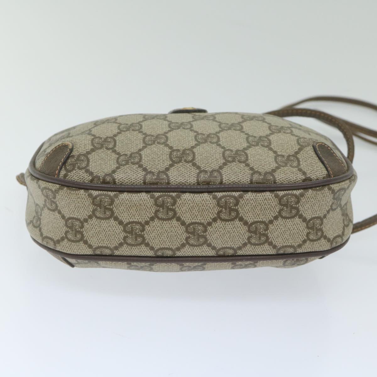GUCCI GG Supreme Web Sherry Line Shoulder Bag Beige Red 156 02 066 yk9564
