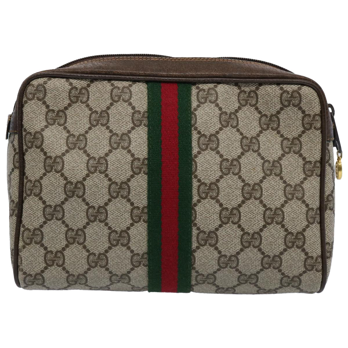 GUCCI GG Supreme Web Sherry Line Clutch Bag Beige Red 14 014 3553 yk9575