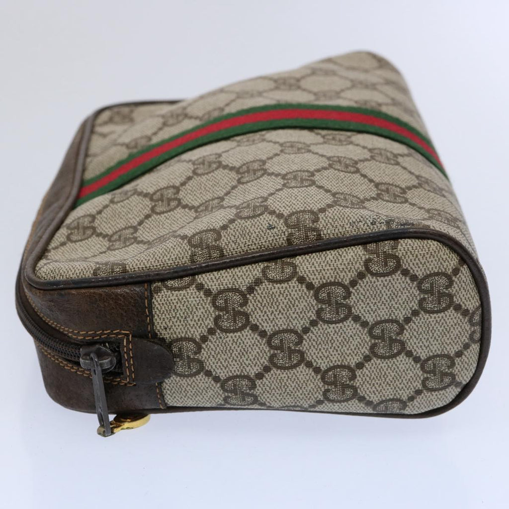 GUCCI GG Supreme Web Sherry Line Clutch Bag Beige Red 14 014 3553 yk9575