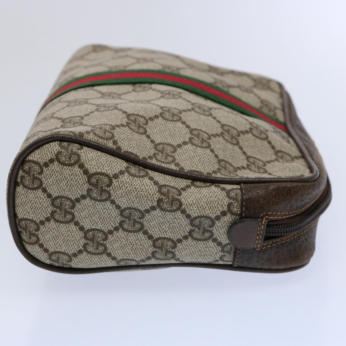 GUCCI GG Supreme Web Sherry Line Clutch Bag Beige Red 14 014 3553 yk9575