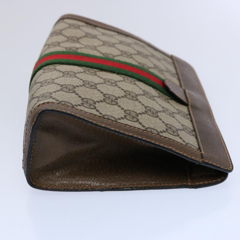 GUCCI GG Supreme Web Sherry Line Clutch Bag Beige Red 89 01 001 yk9576