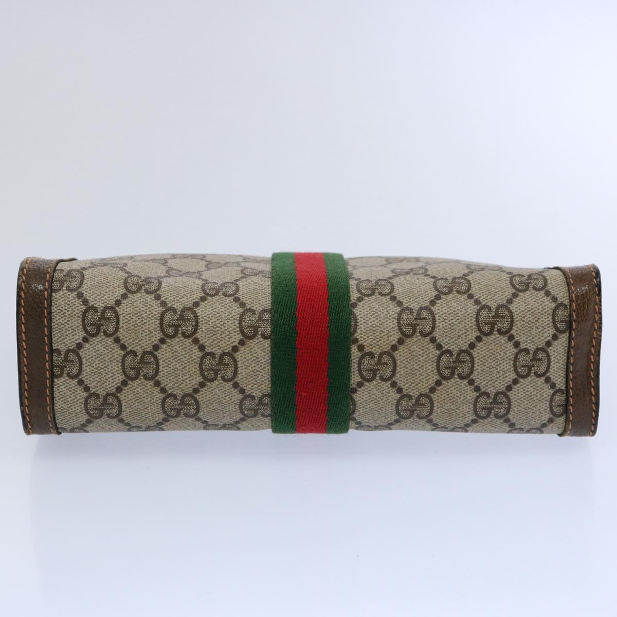 GUCCI GG Supreme Web Sherry Line Clutch Bag Beige Red 89 01 001 yk9576