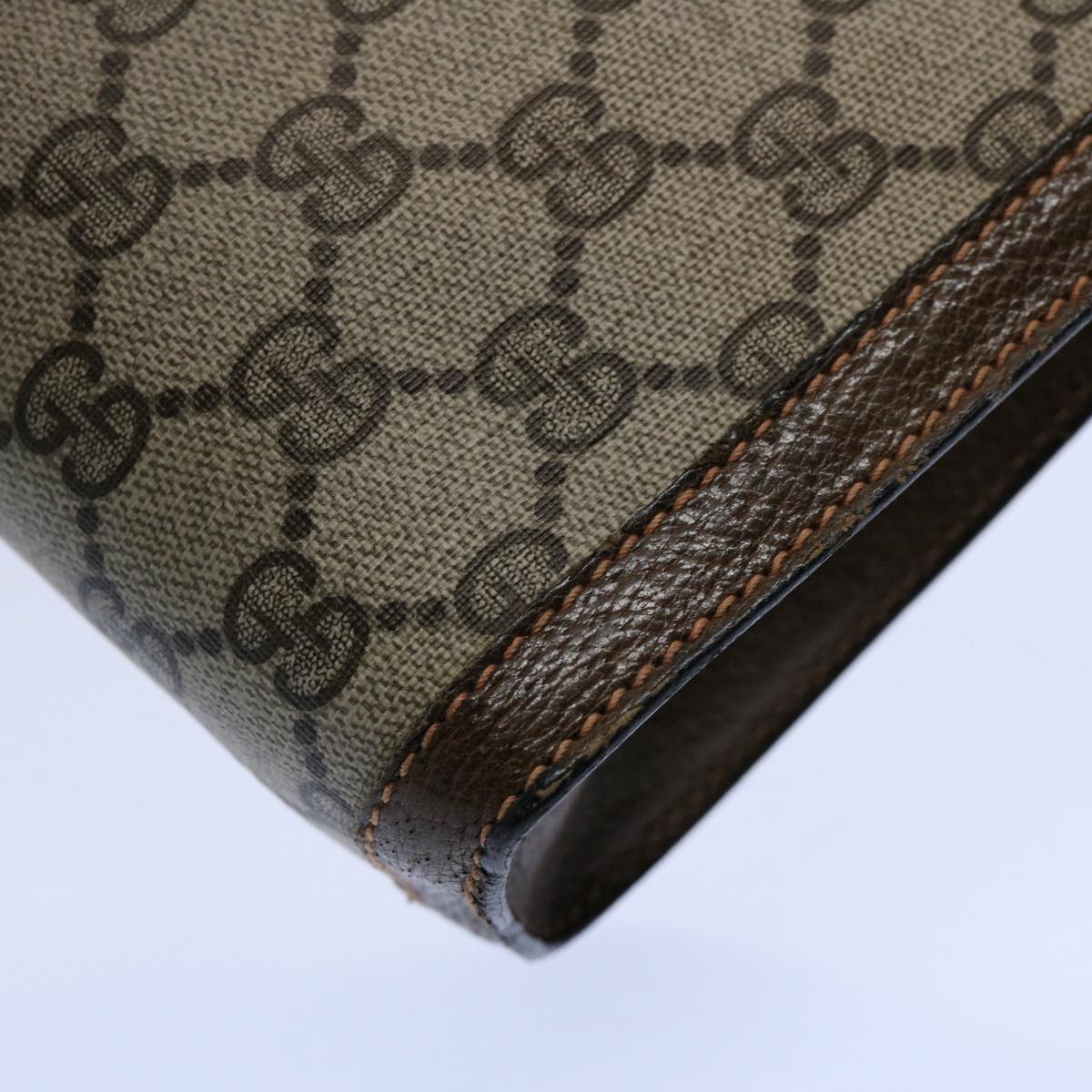 GUCCI GG Supreme Web Sherry Line Clutch Bag Beige Red 89 01 001 yk9576