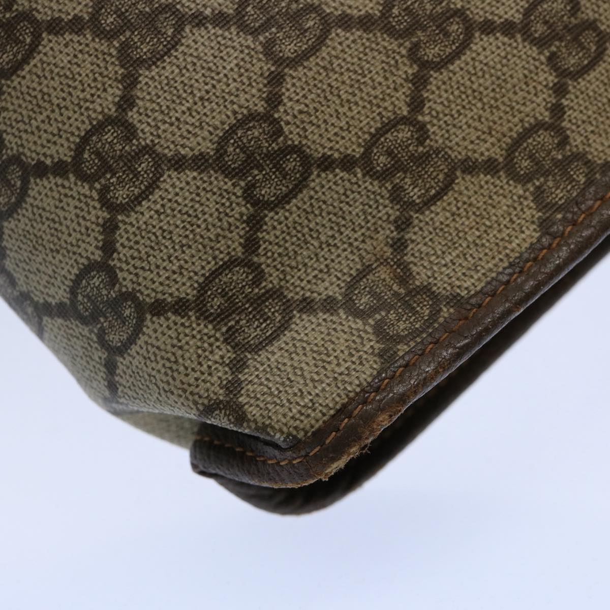 GUCCI GG Supreme Clutch Bag PVC Leather Beige 014 122 yk9577