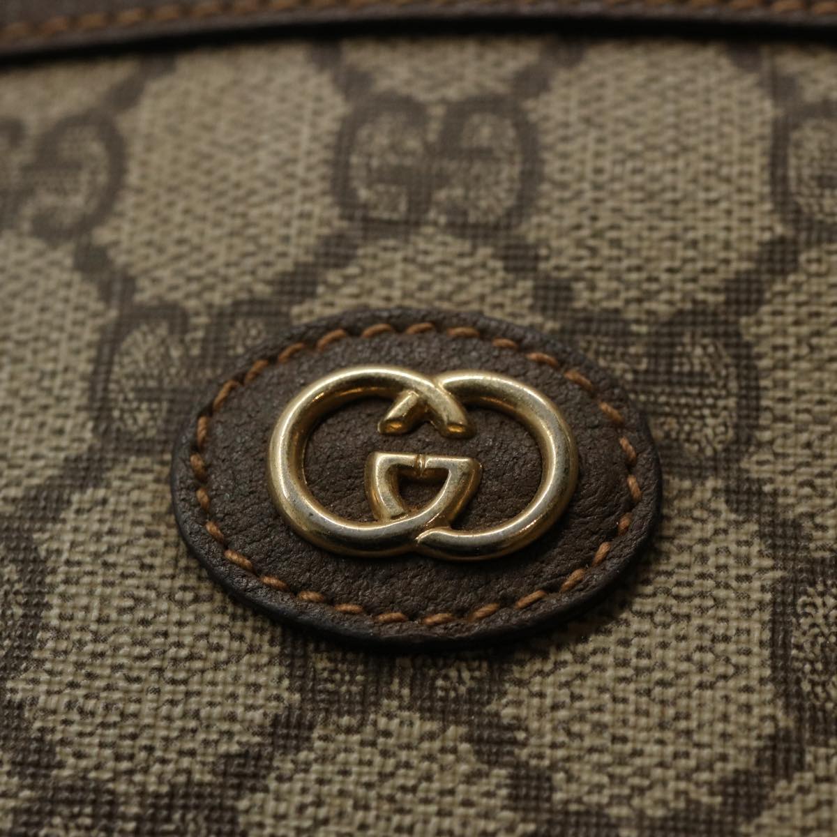GUCCI GG Supreme Clutch Bag PVC Leather Beige 014 122 yk9577