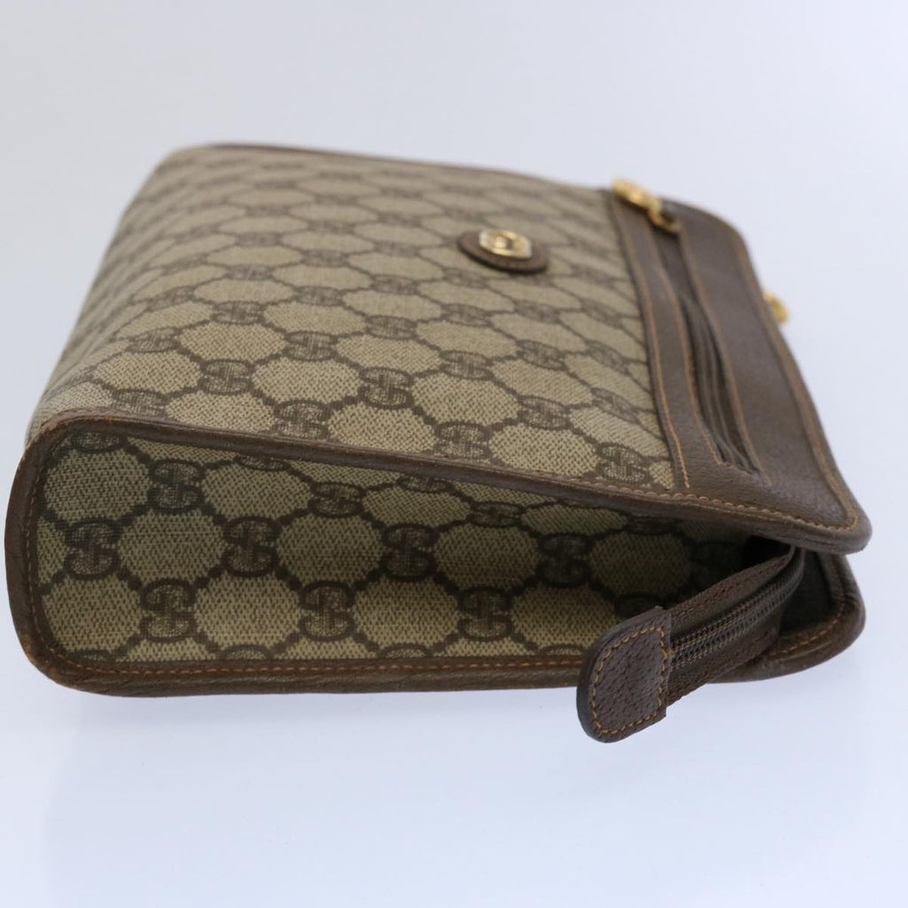 GUCCI GG Supreme Clutch Bag PVC Leather Beige 014 122 yk9577