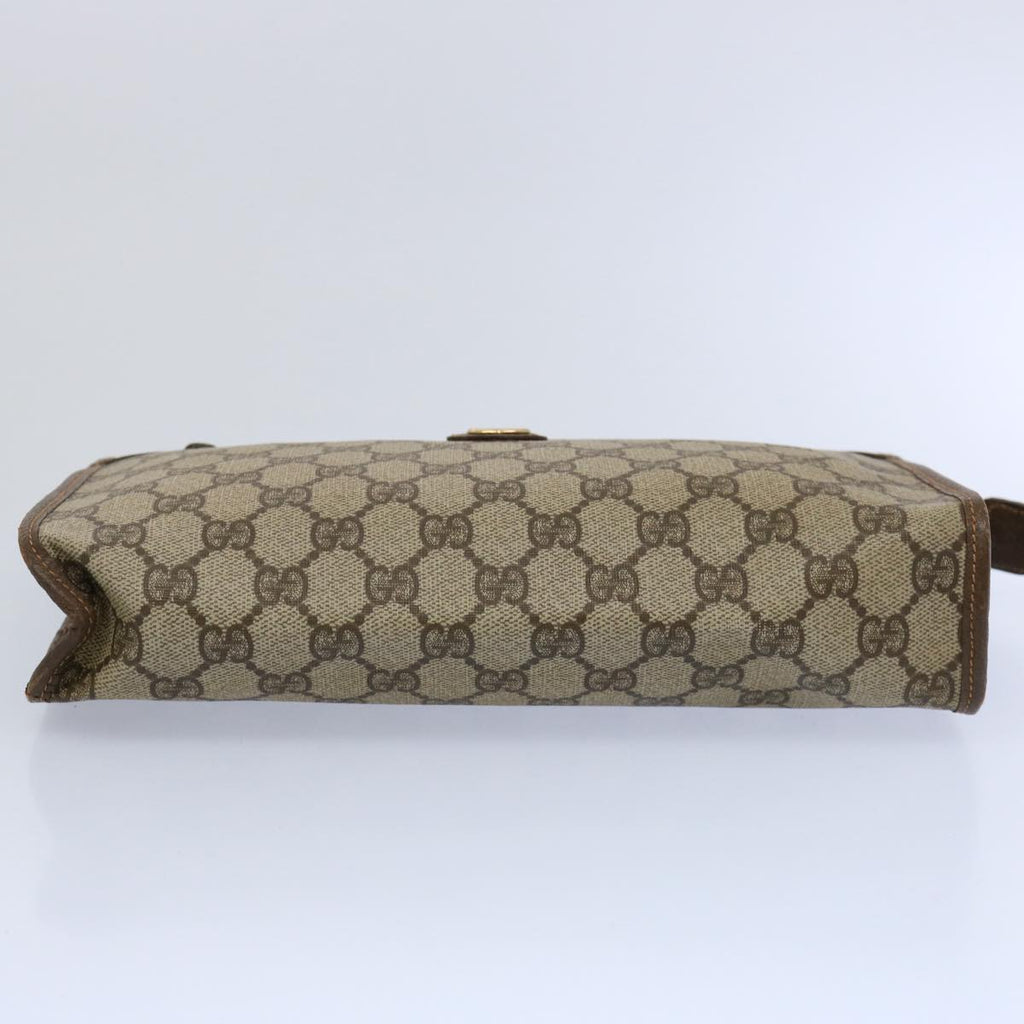 GUCCI GG Supreme Clutch Bag PVC Leather Beige 014 122 yk9577