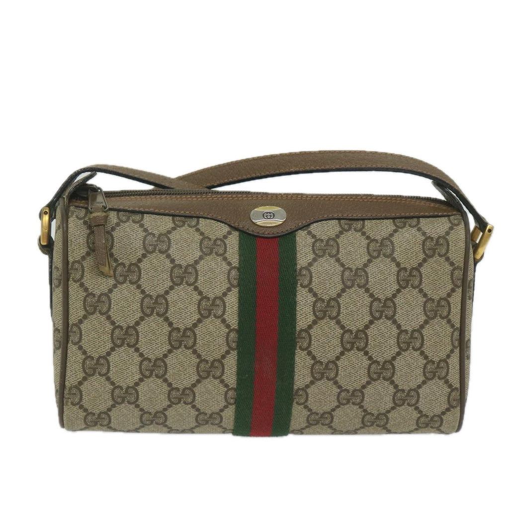 GUCCI GG Supreme Web Sherry Line Shoulder Bag Beige Red 89 02 018 yk9578