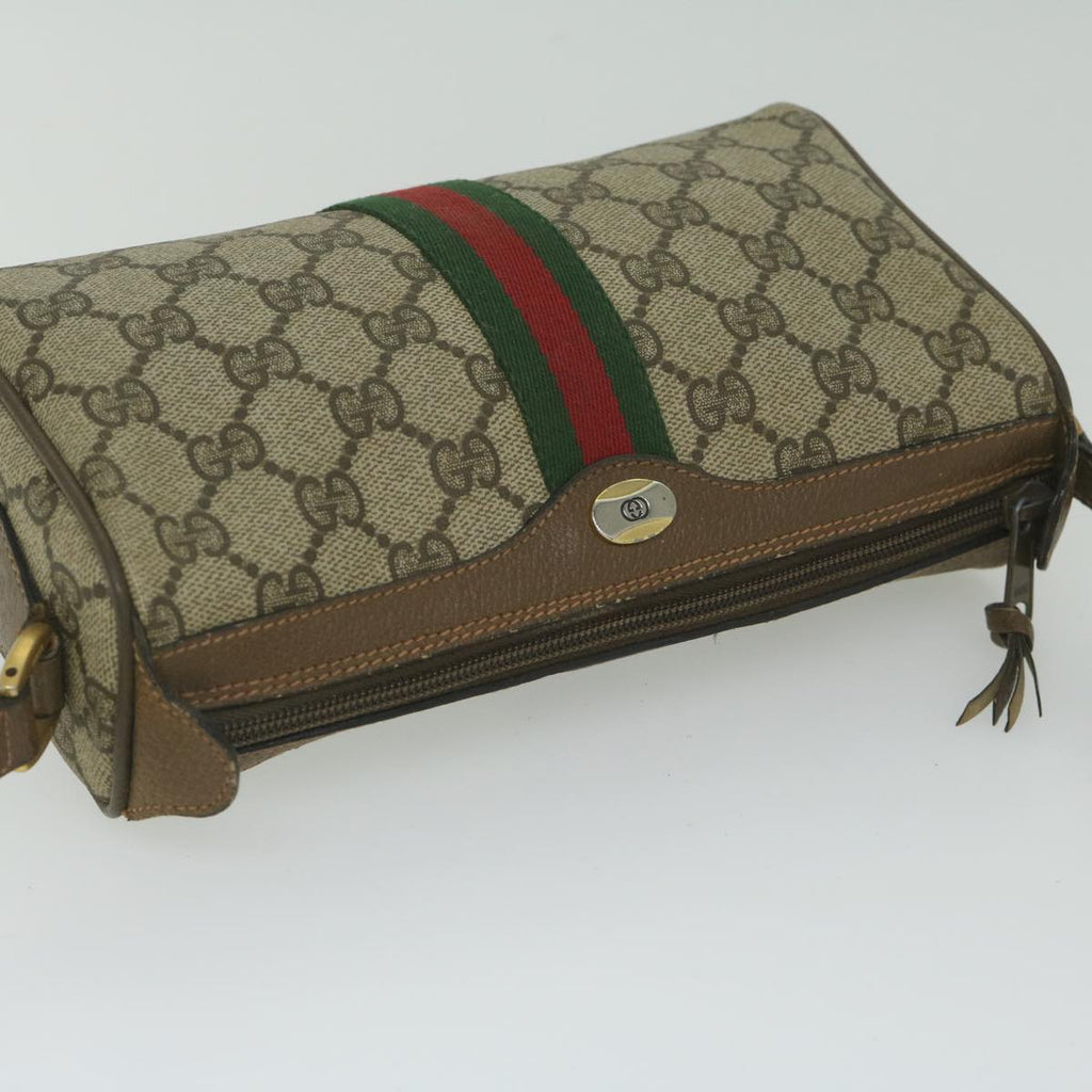GUCCI GG Supreme Web Sherry Line Shoulder Bag Beige Red 89 02 018 yk9578