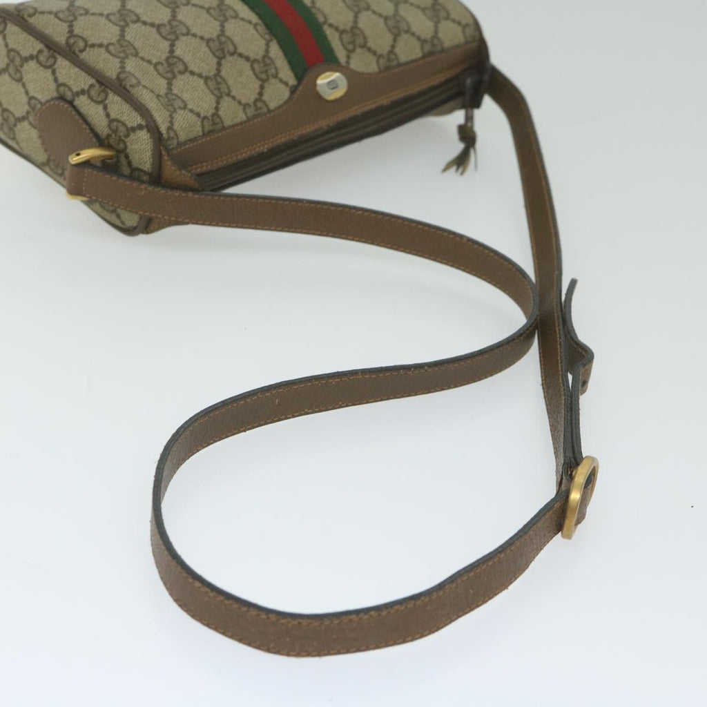 GUCCI GG Supreme Web Sherry Line Shoulder Bag Beige Red 89 02 018 yk9578