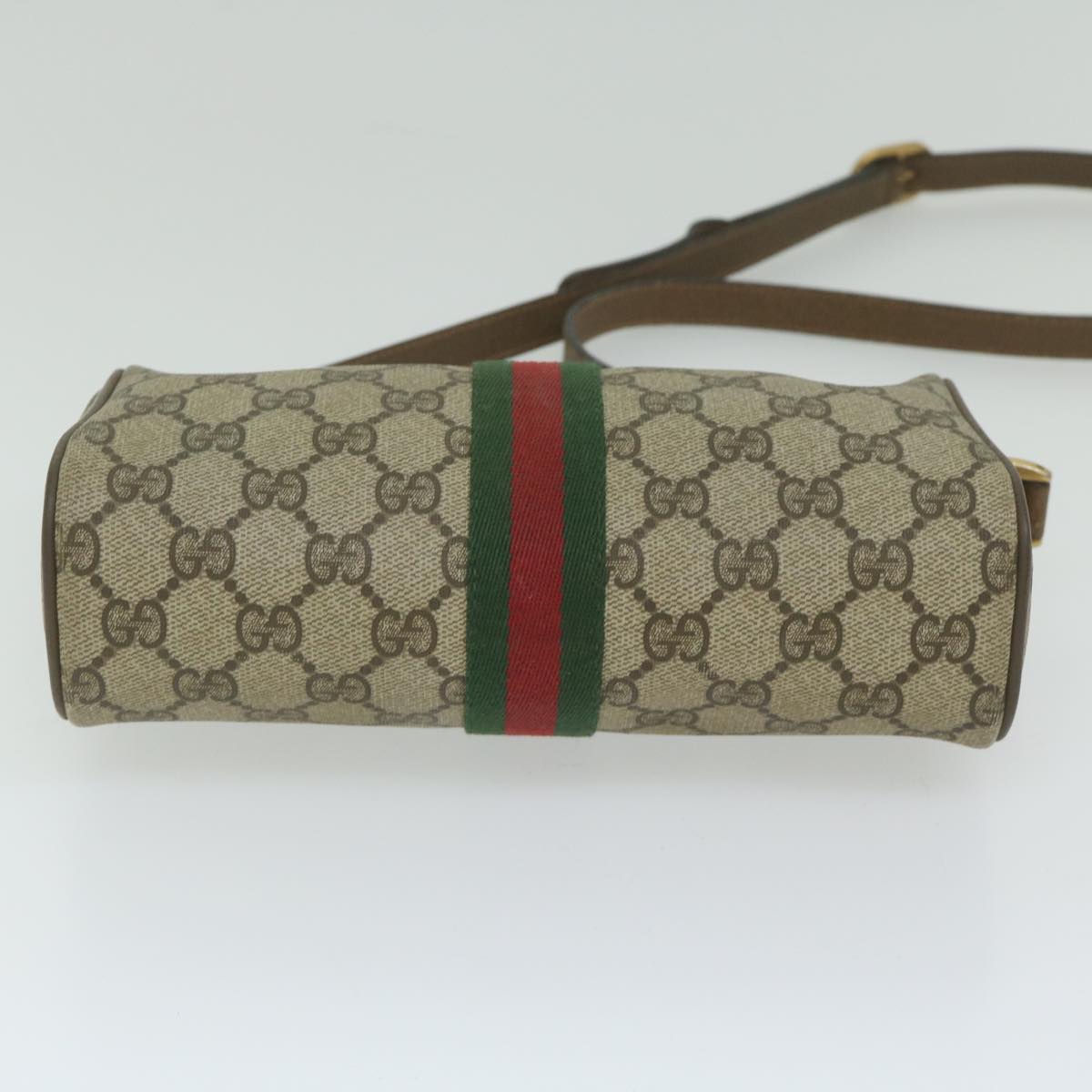 GUCCI GG Supreme Web Sherry Line Shoulder Bag Beige Red 89 02 018 yk9578