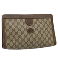 GUCCI GG Supreme Clutch Bag PVC Leather Beige 014 89 0192 yk9589