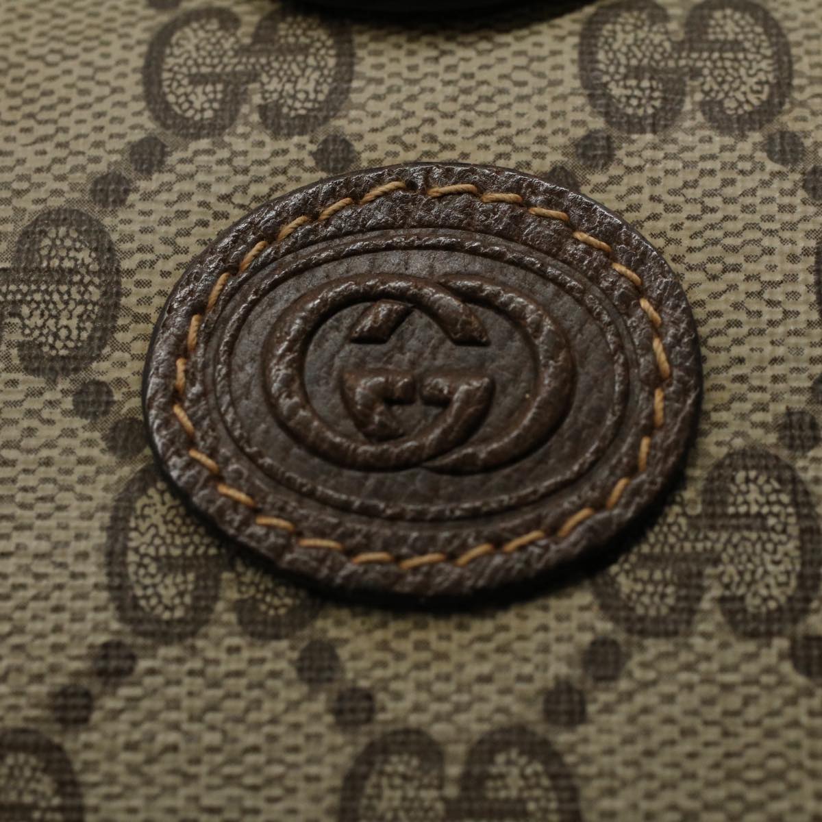GUCCI GG Supreme Clutch Bag PVC Leather Beige 014 89 0192 yk9589