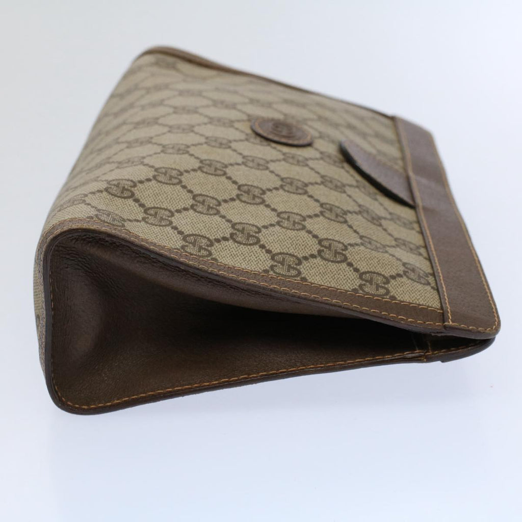 GUCCI GG Supreme Clutch Bag PVC Leather Beige 014 89 0192 yk9589