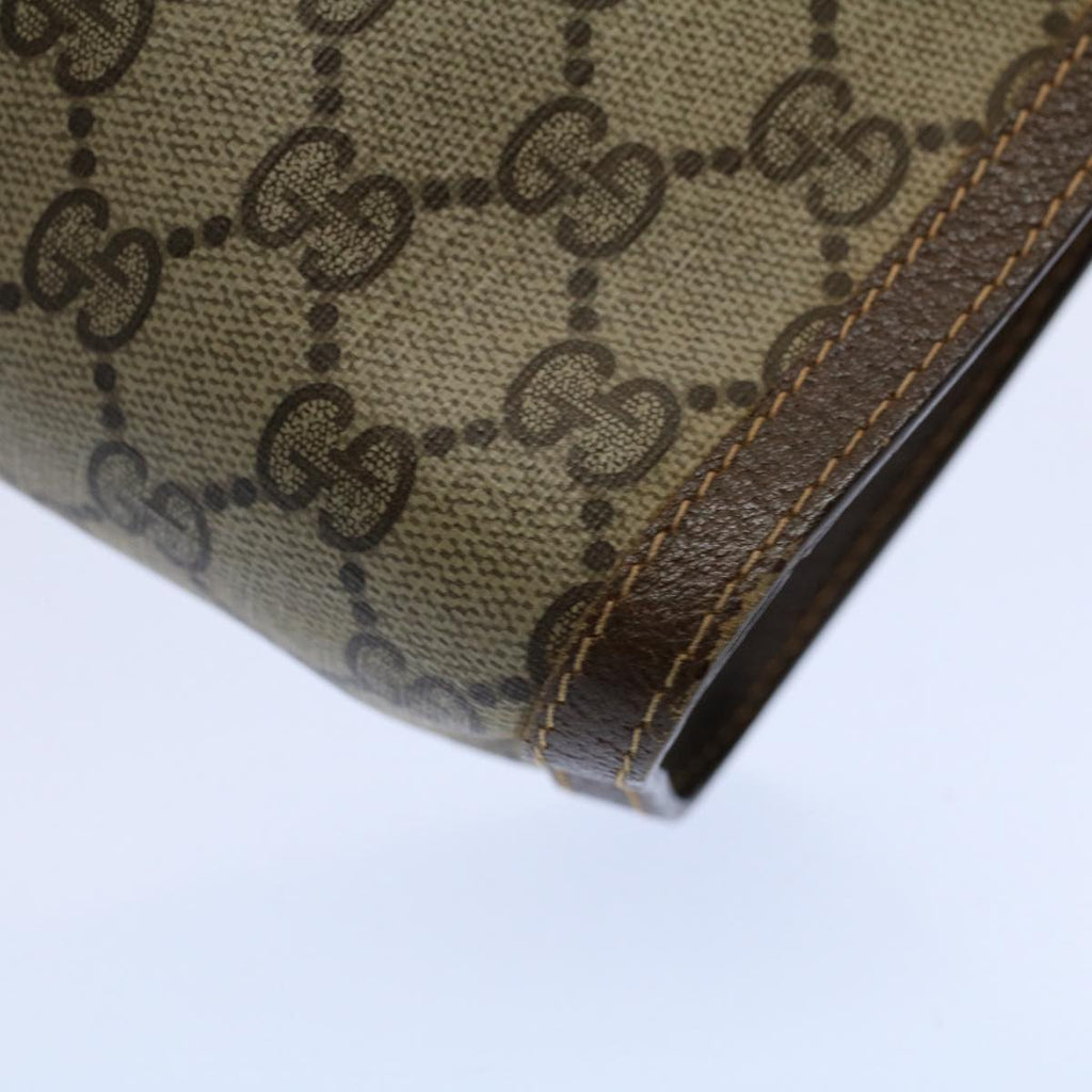 GUCCI GG Supreme Clutch Bag PVC Leather Beige 014 89 0192 yk9589