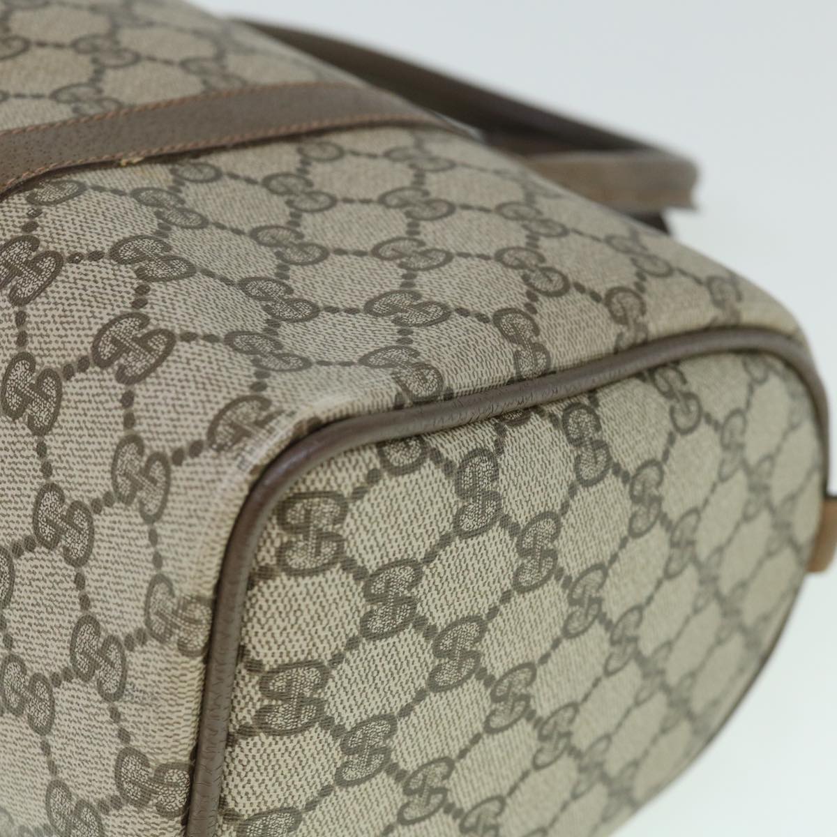 GUCCI GG Supreme Web Sherry Line Boston Bag Beige Red 98 02 007 yk9594