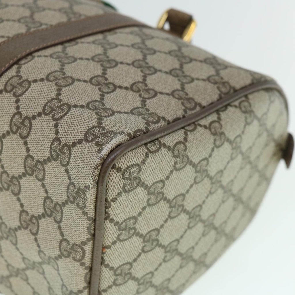 GUCCI GG Supreme Web Sherry Line Boston Bag Beige Red 98 02 007 yk9594