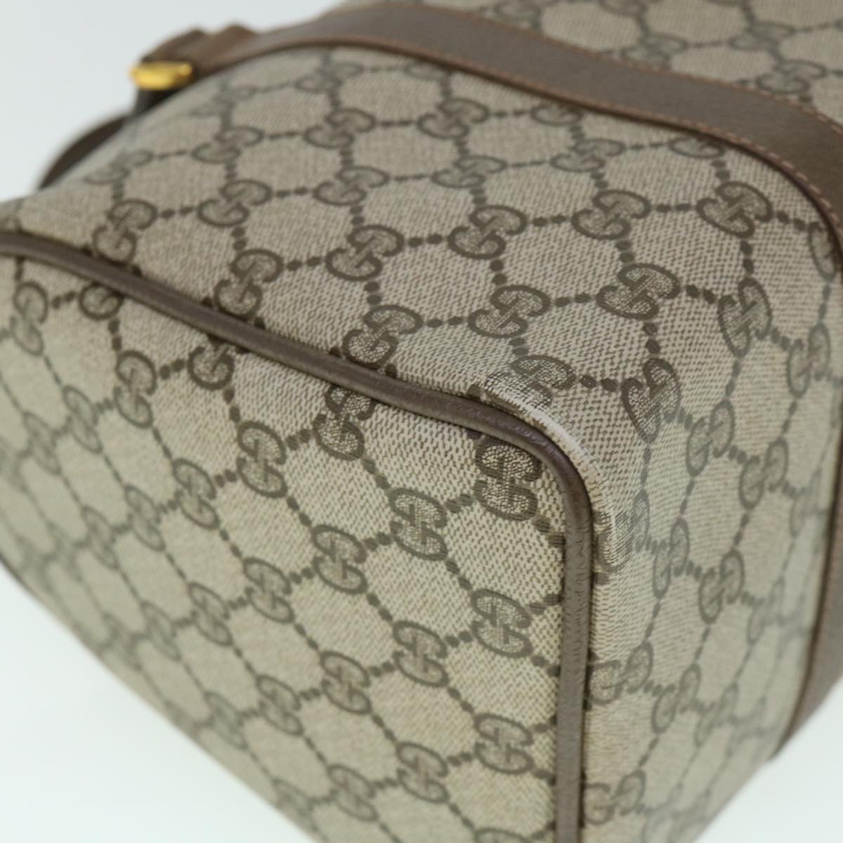 GUCCI GG Supreme Web Sherry Line Boston Bag Beige Red 98 02 007 yk9594