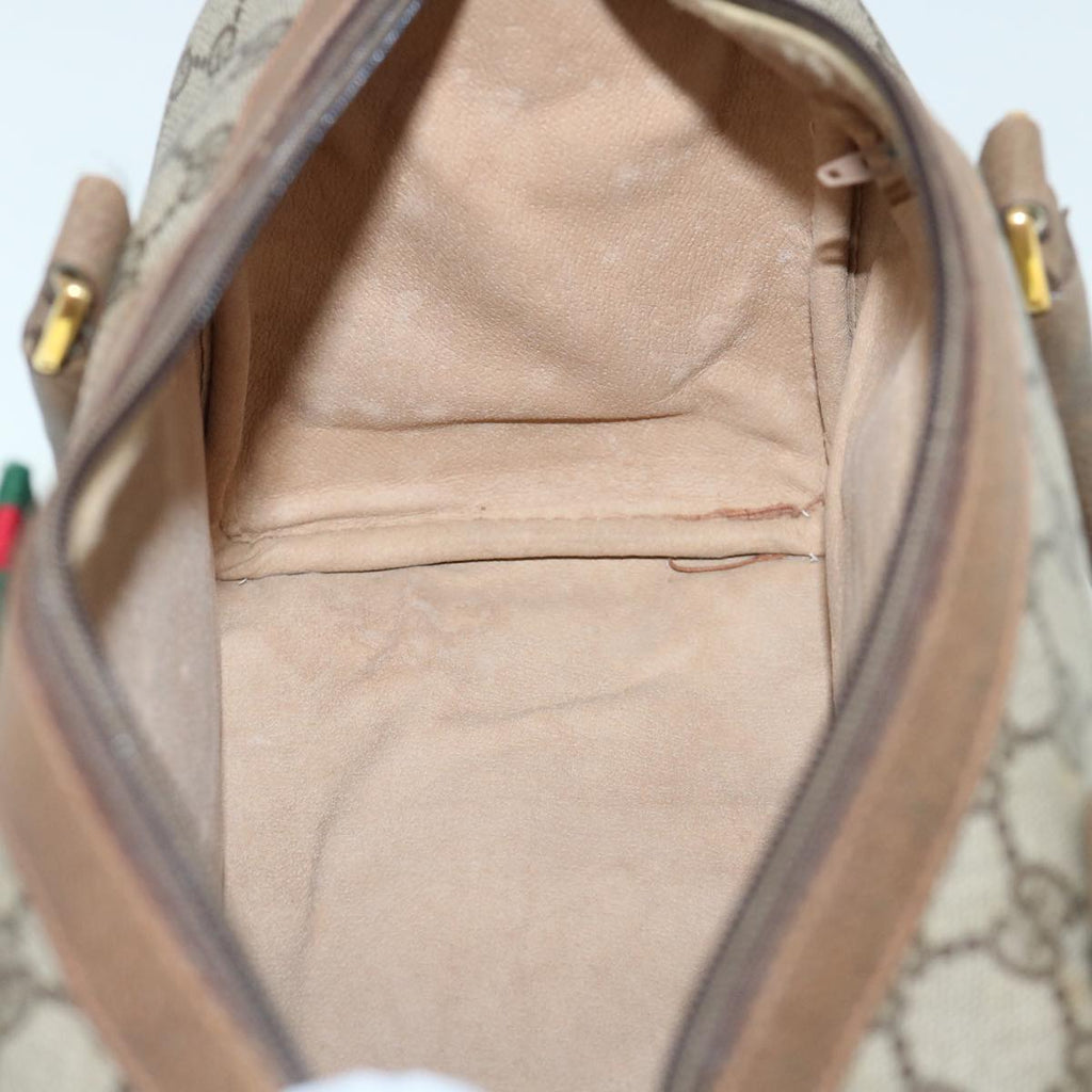 GUCCI GG Supreme Web Sherry Line Boston Bag Beige Red 98 02 007 yk9594