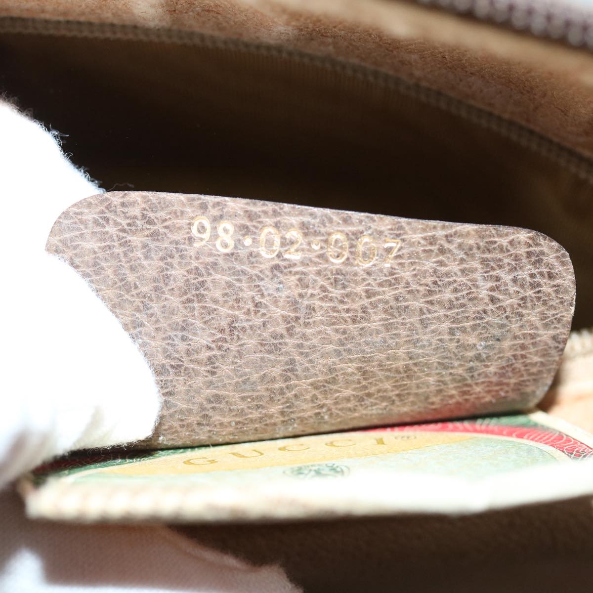 GUCCI GG Supreme Web Sherry Line Boston Bag Beige Red 98 02 007 yk9594