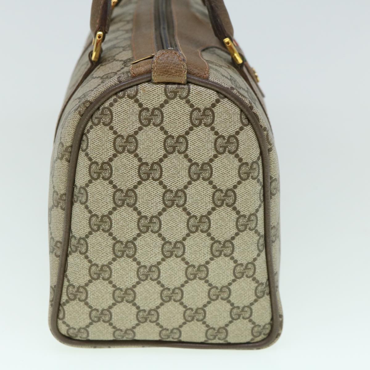 GUCCI GG Supreme Web Sherry Line Boston Bag Beige Red 98 02 007 yk9594