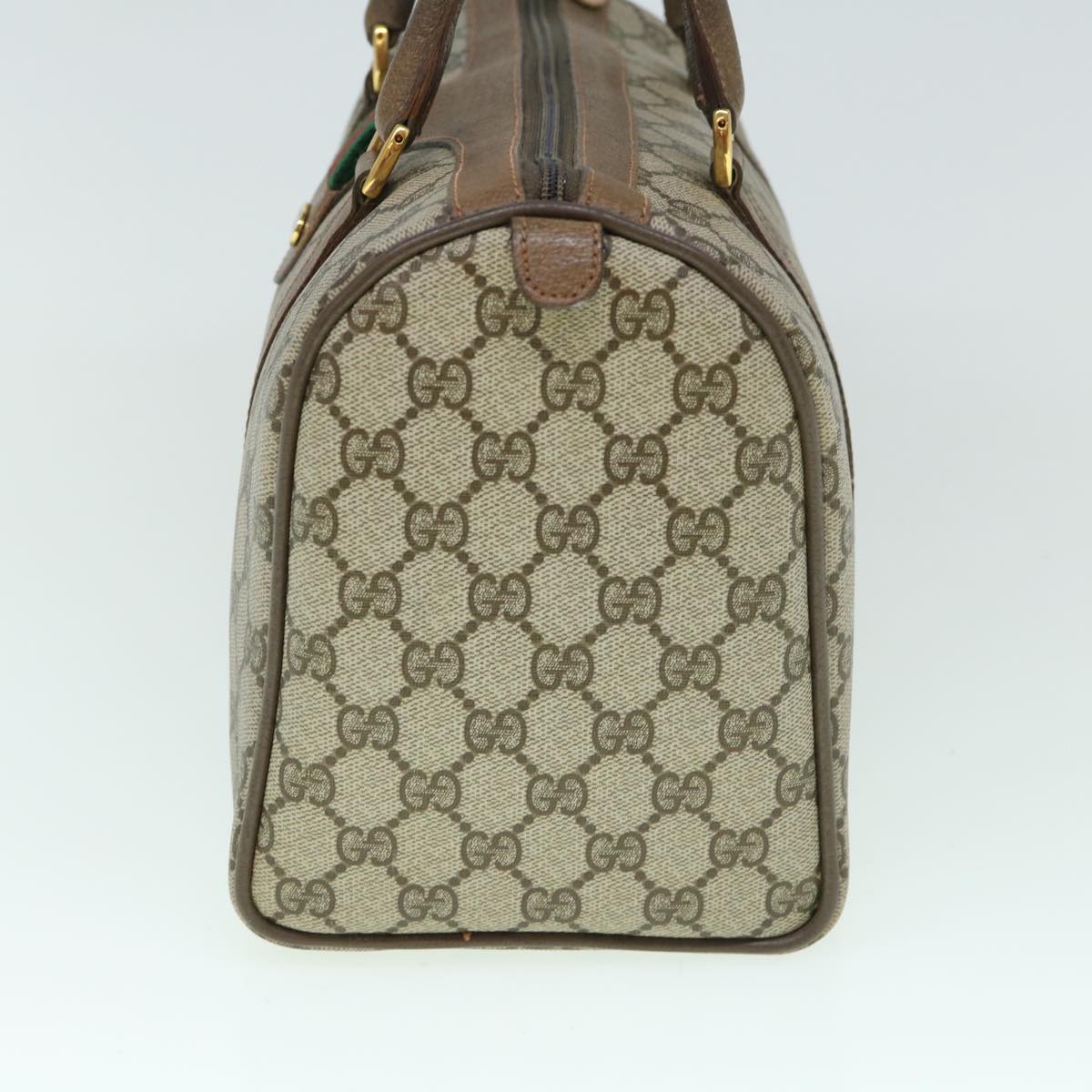 GUCCI GG Supreme Web Sherry Line Boston Bag Beige Red 98 02 007 yk9594