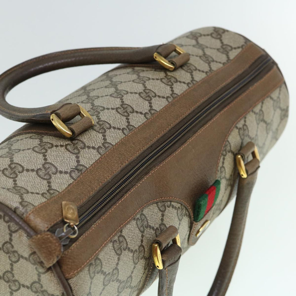 GUCCI GG Supreme Web Sherry Line Boston Bag Beige Red 98 02 007 yk9594