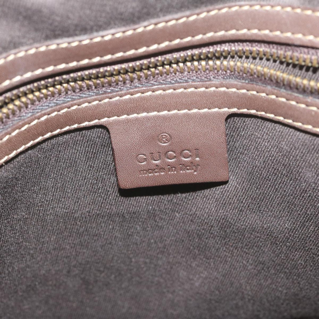 GUCCI GG Canvas Jackie Shoulder Bag Suede Beige Brown 120888 yk9600