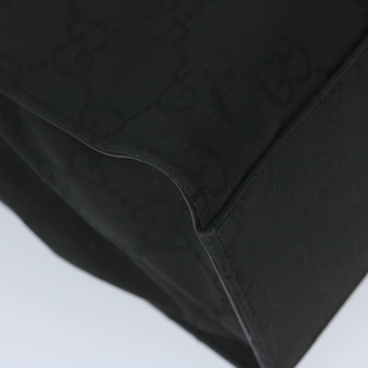 GUCCI GG Canvas Bamboo Hand Bag Black 002 1016 yk9603