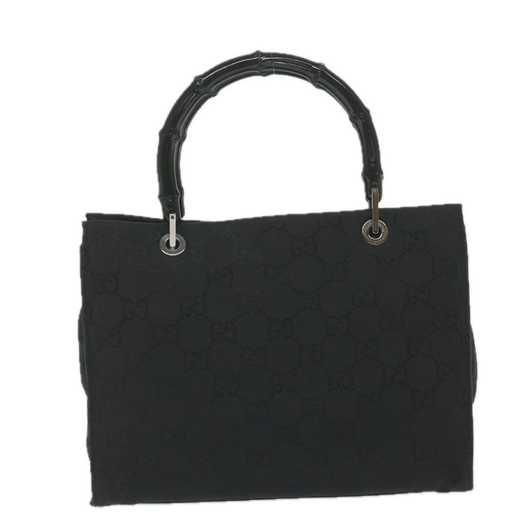 GUCCI GG Canvas Bamboo Hand Bag Black 002 1016 yk9603