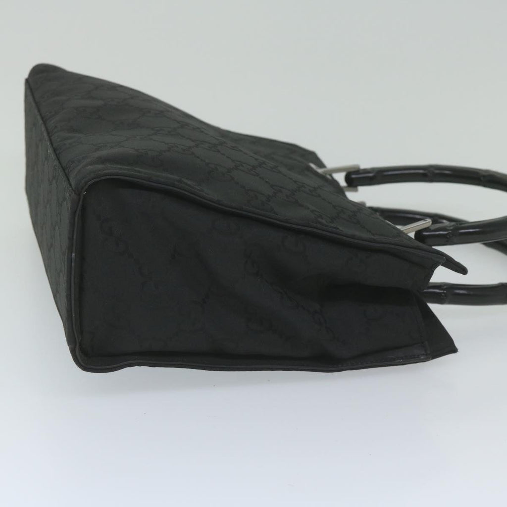 GUCCI GG Canvas Bamboo Hand Bag Black 002 1016 yk9603