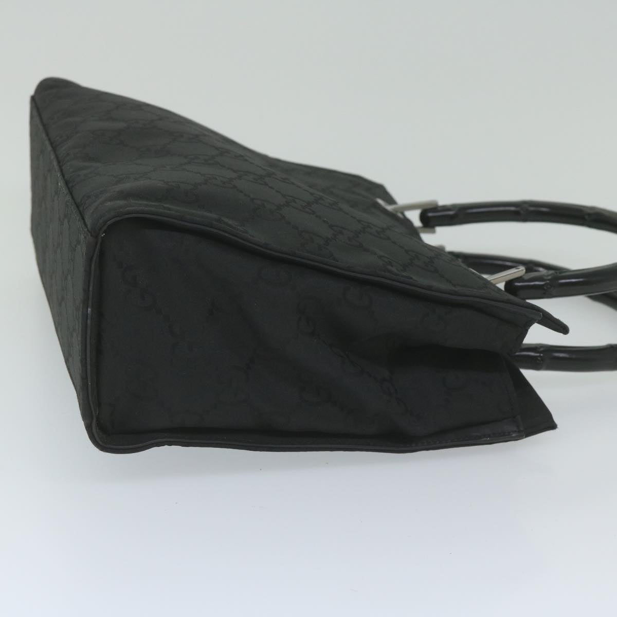 GUCCI GG Canvas Bamboo Hand Bag Black 002 1016 yk9603