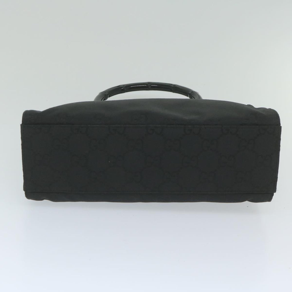 GUCCI GG Canvas Bamboo Hand Bag Black 002 1016 yk9603