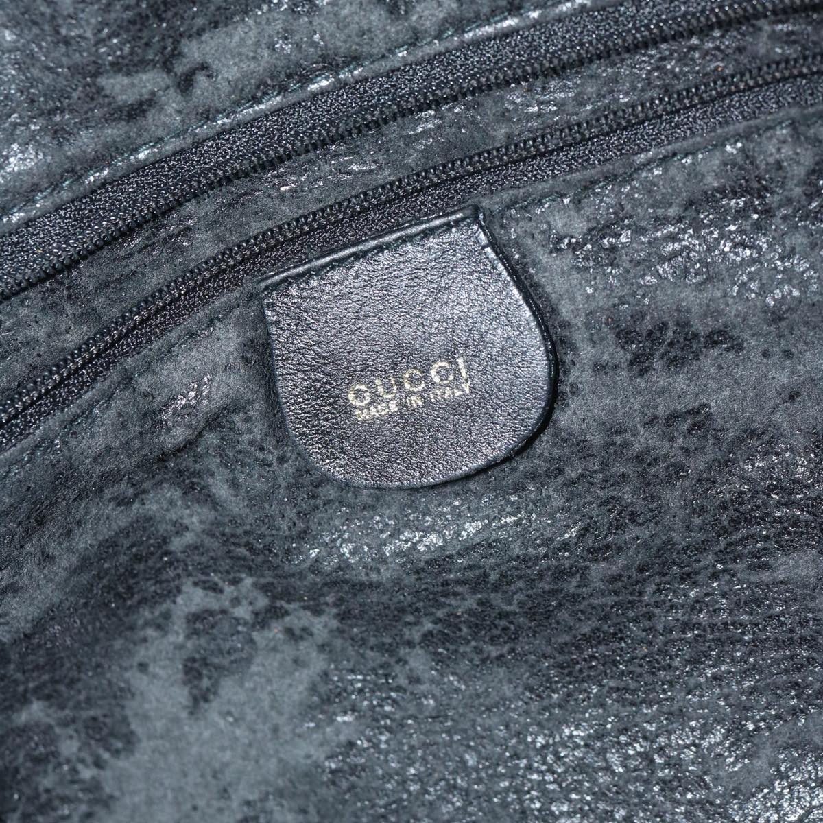 GUCCI Bamboo Shoulder Bag Leather Black 001 1577 yk9607