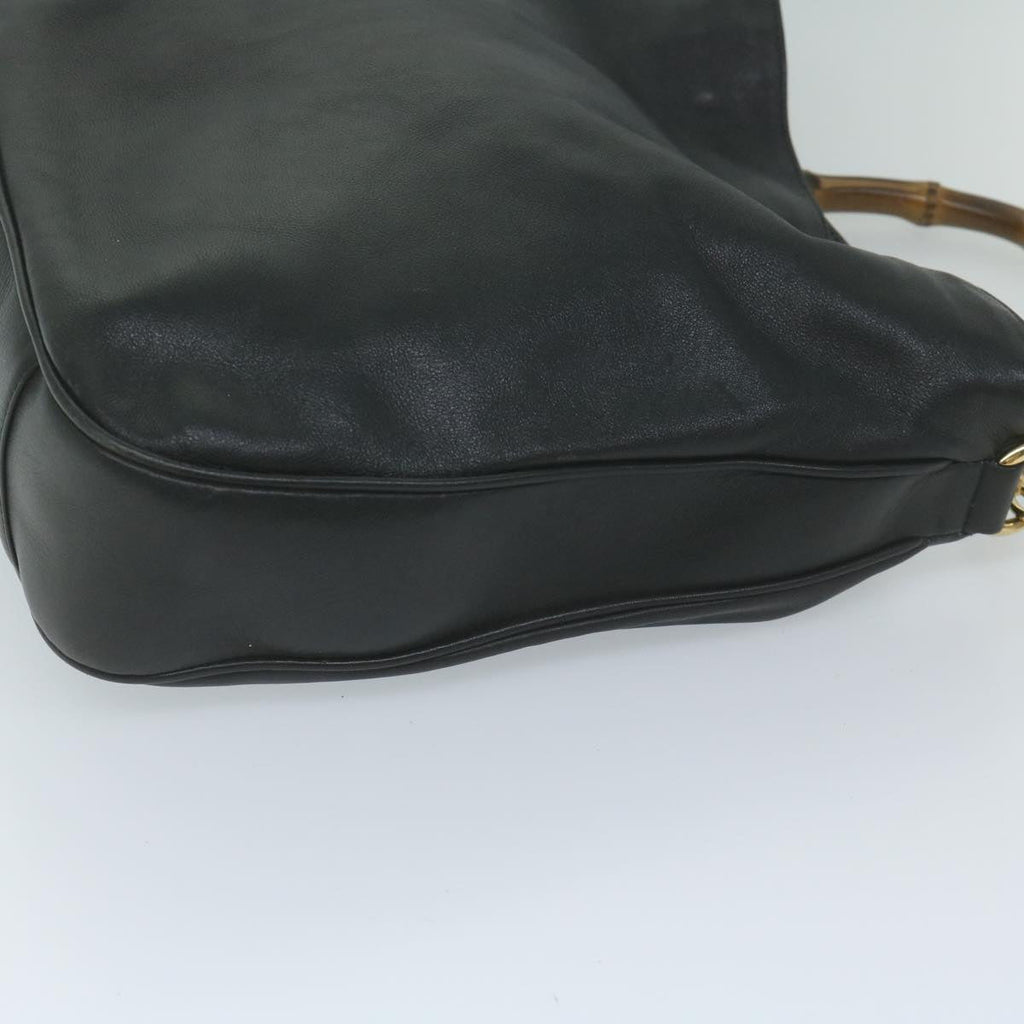 GUCCI Bamboo Shoulder Bag Leather Black 001 1577 yk9607