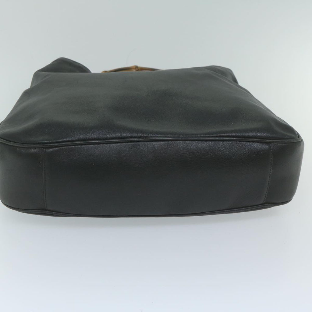 GUCCI Bamboo Shoulder Bag Leather Black 001 1577 yk9607