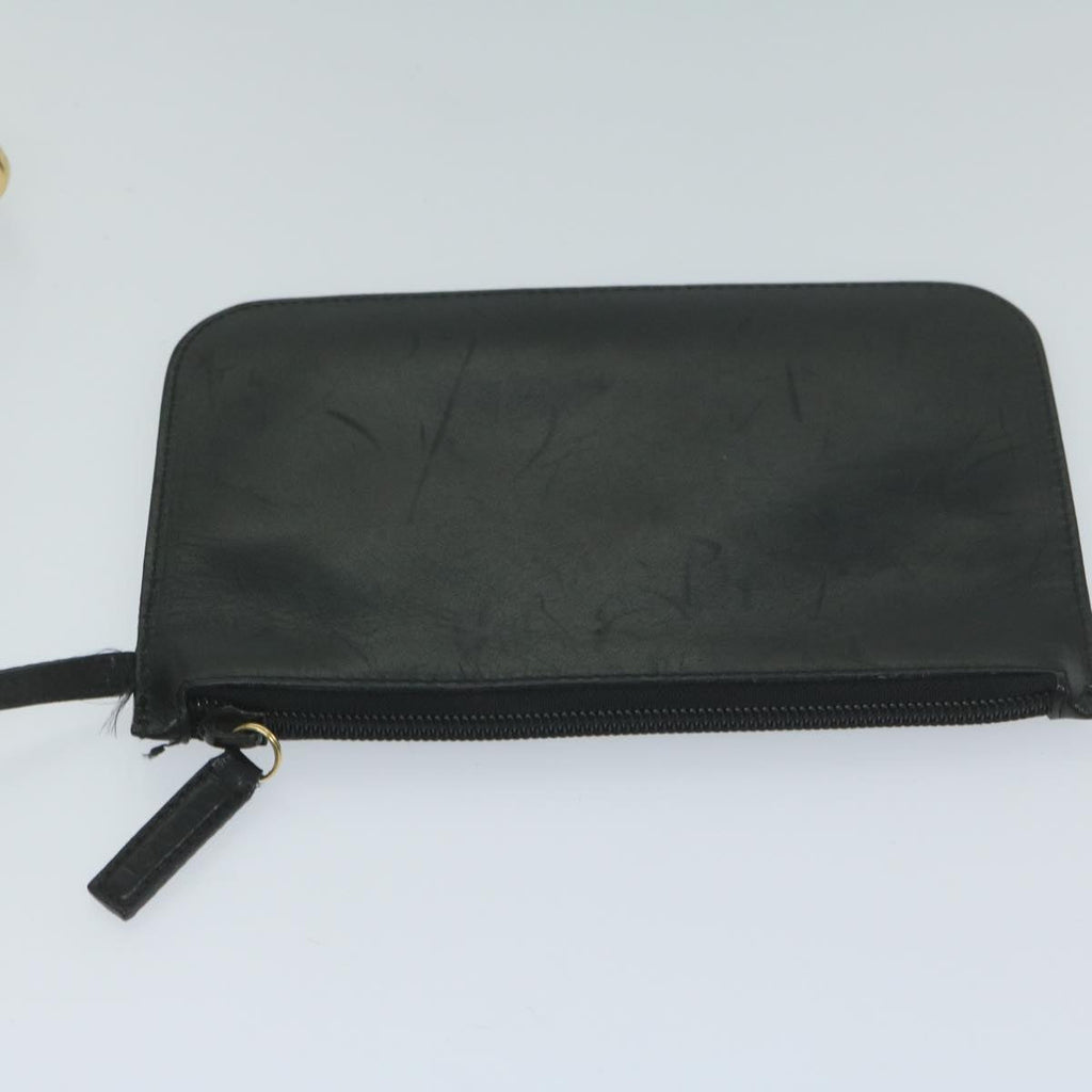 GUCCI Bamboo Shoulder Bag Leather Black 001 2058 yk9616