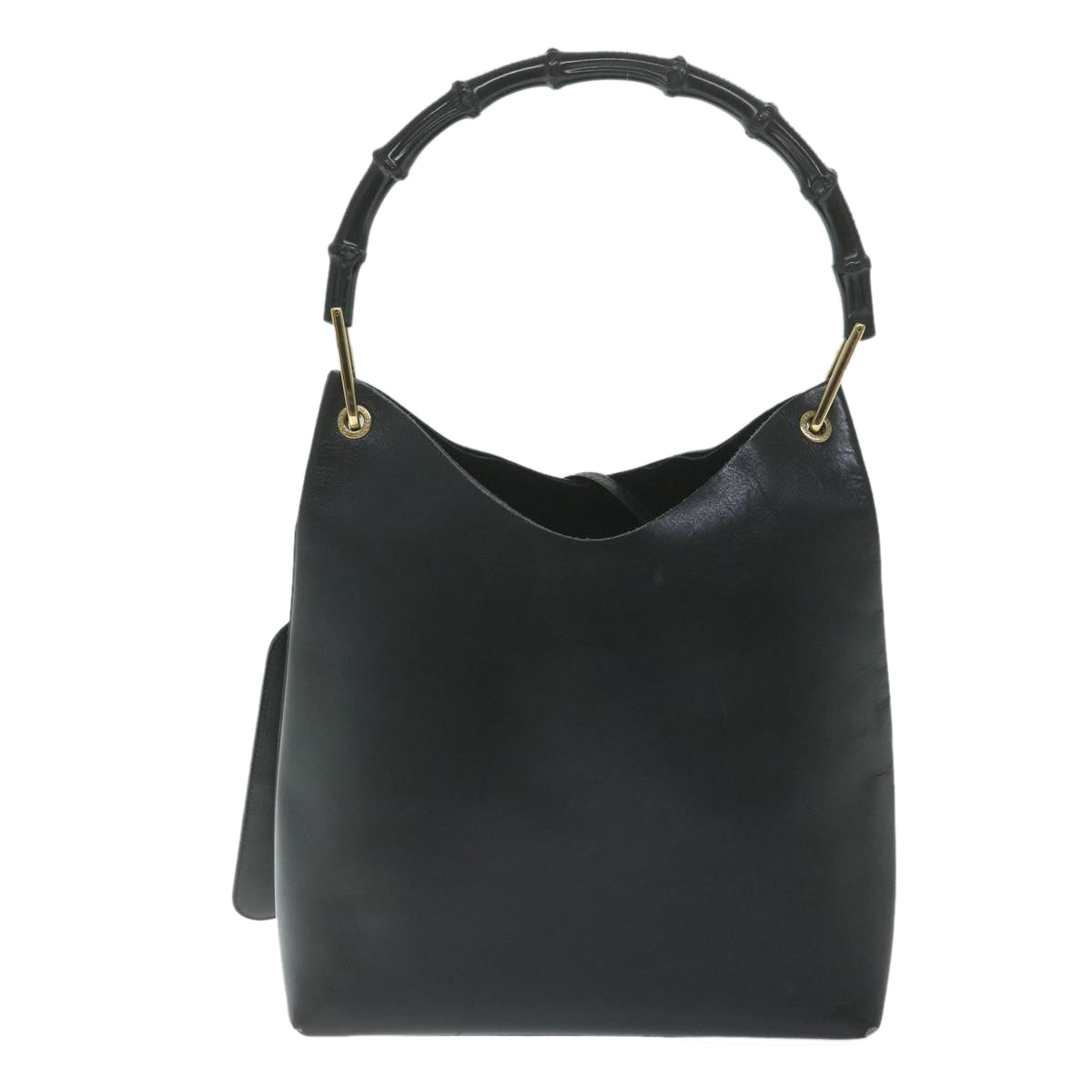GUCCI Bamboo Shoulder Bag Leather Black 001 2058 yk9616