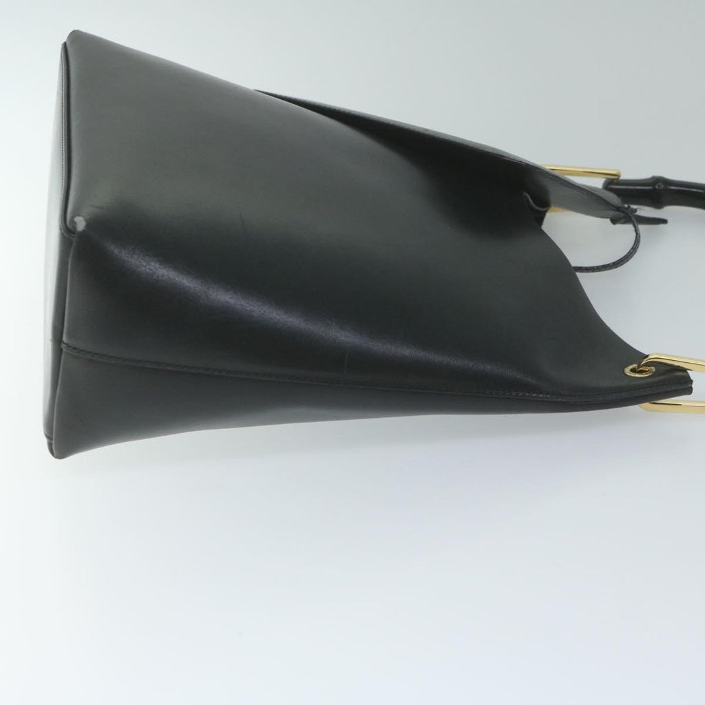 GUCCI Bamboo Shoulder Bag Leather Black 001 2058 yk9616