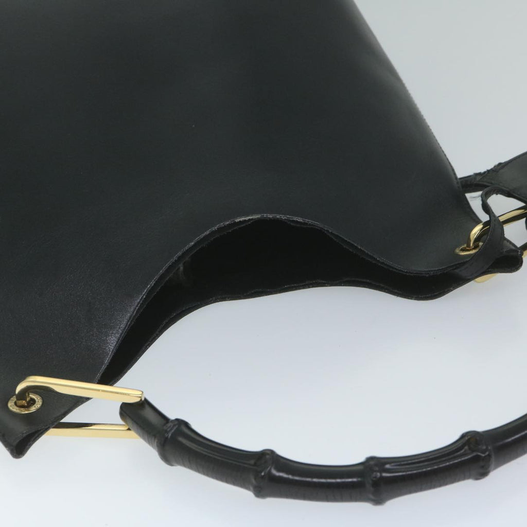 GUCCI Bamboo Shoulder Bag Leather Black 001 2058 yk9616