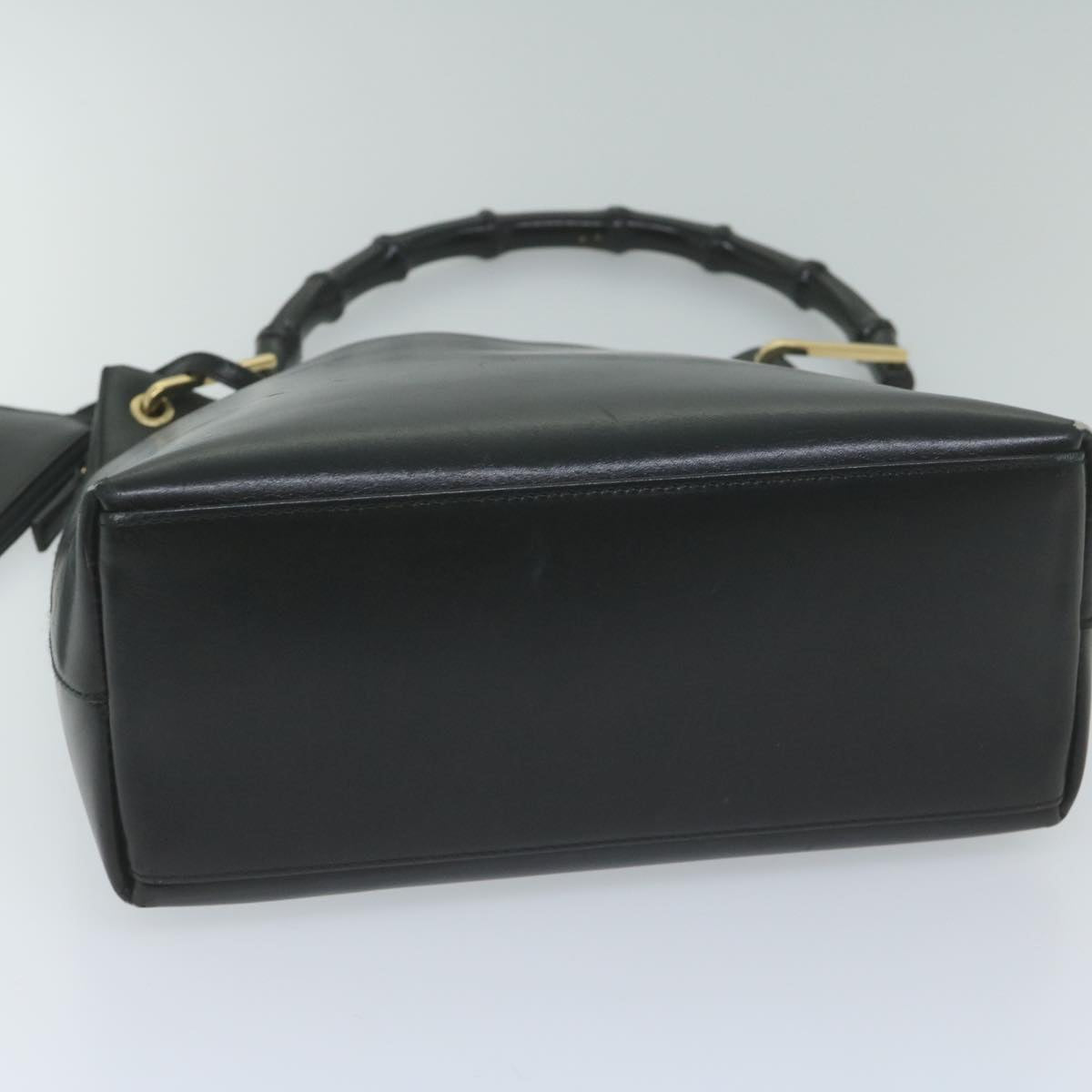 GUCCI Bamboo Shoulder Bag Leather Black 001 2058 yk9616