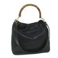 GUCCI Bamboo Shoulder Bag Leather Black 001 1577 yk9617