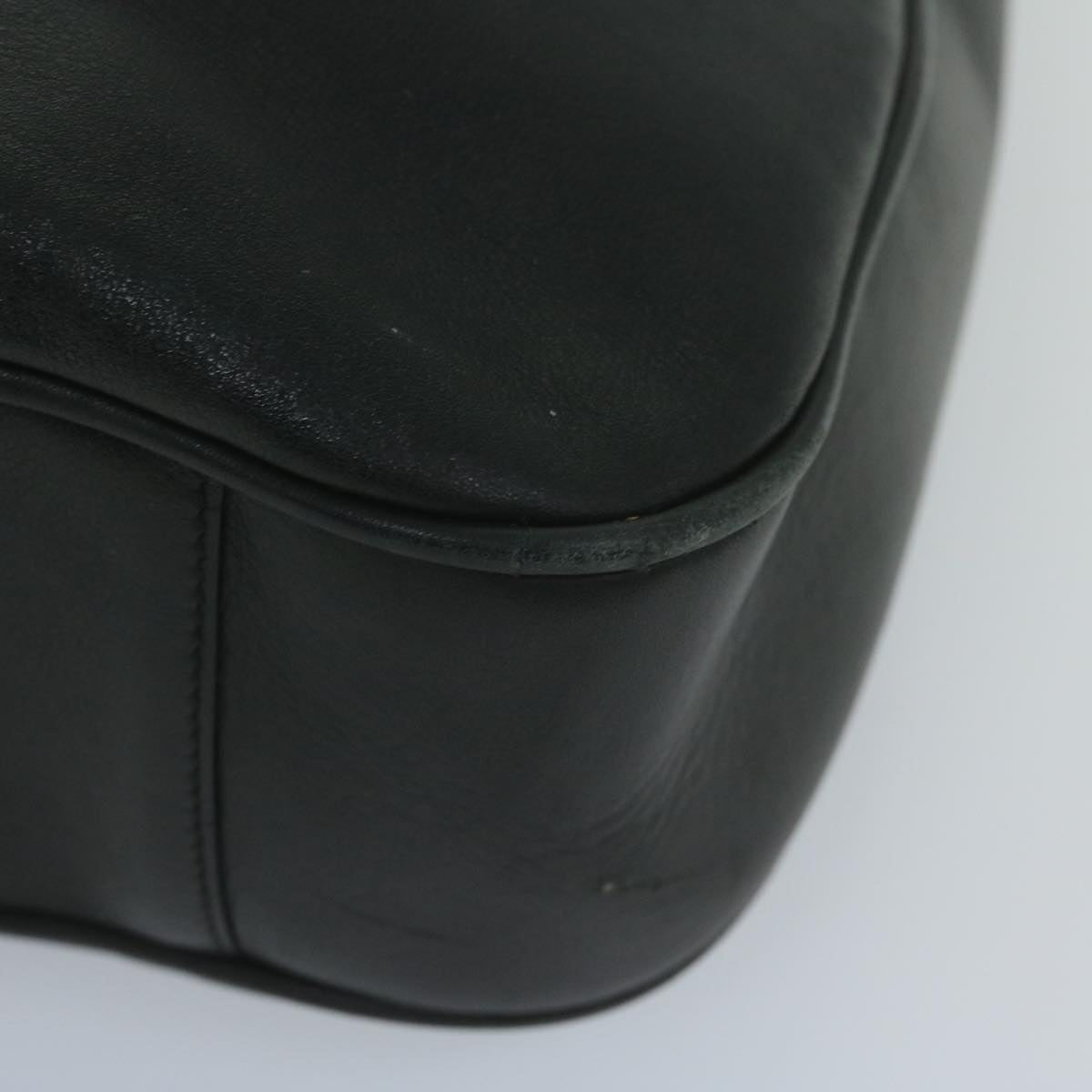 GUCCI Bamboo Shoulder Bag Leather Black 001 1577 yk9617