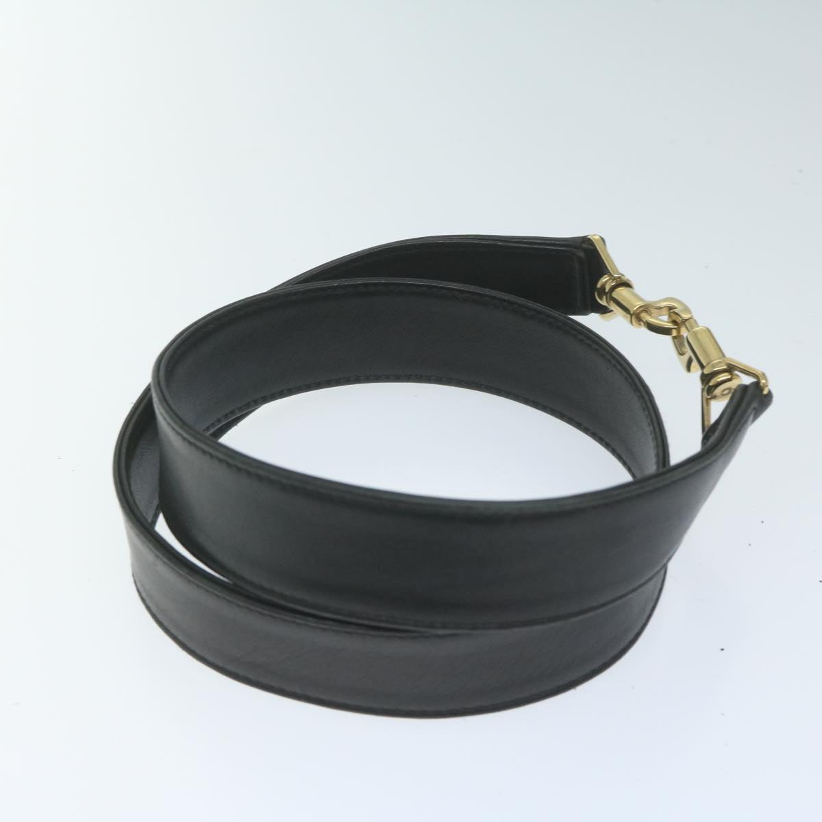 GUCCI Bamboo Shoulder Bag Leather Black 001 1577 yk9617