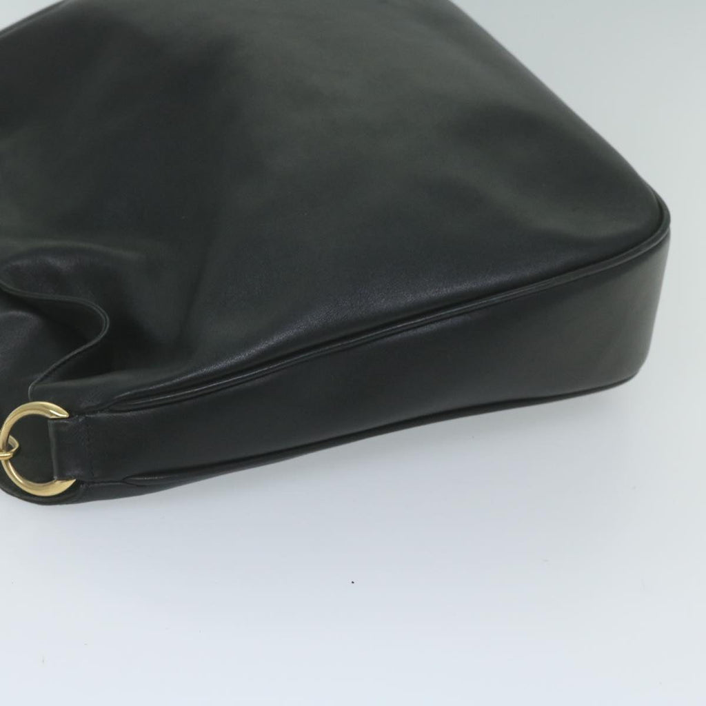 GUCCI Bamboo Shoulder Bag Leather Black 001 1577 yk9617